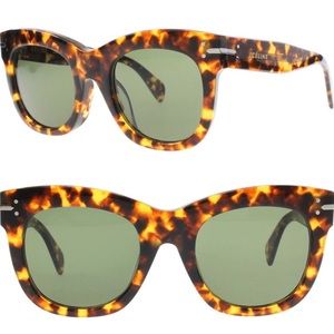 Céline Lucy Asian Fit Sunglasses Oval Tortoise